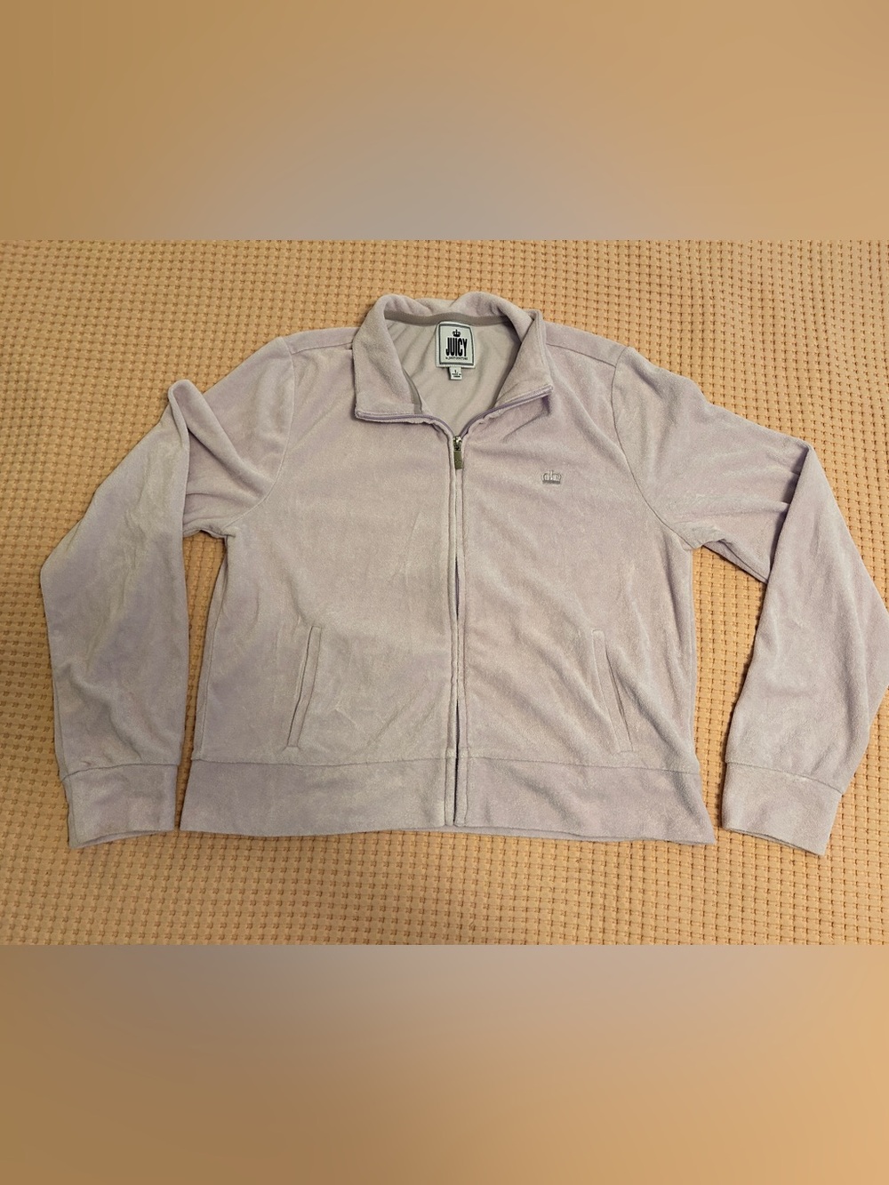 Juicy Couture Lavender Terry Cloth Zip-Up Jacket
